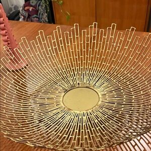 Crate&Barrel Gold Decorative Bowl
